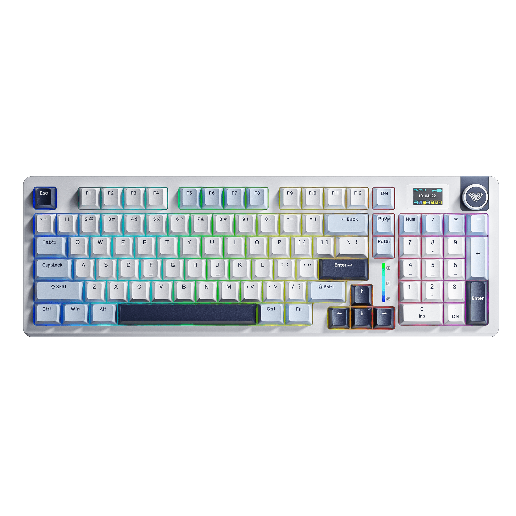 Bàn phím AULA S98 PRO TM (Xanh Dương + Trắng + Tím đậm/ Caramel latte switch) S9806